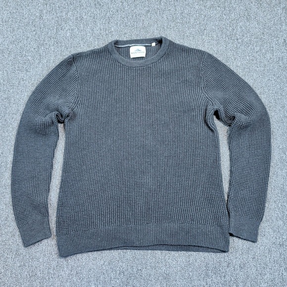 Mantaray Gorpcore Waffle Knit Sweater Medium Charcoal Grey Cotton Crew Neck — photo 2